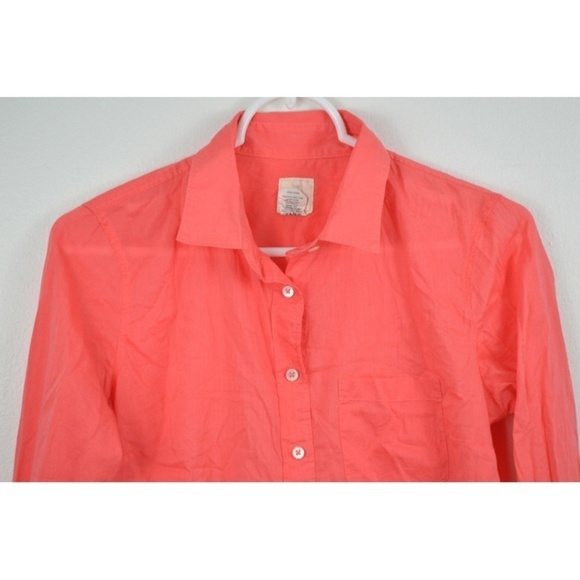 J Crew sz 0 Boy Shirt  Cotton Long Sleeve Button - Picture 1 of 4